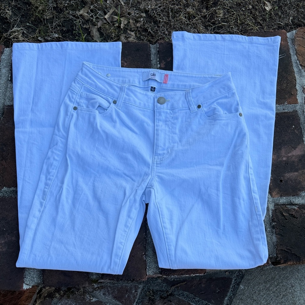 Cabi white Denim flare Pants Size 4 - Picture 3 of 7